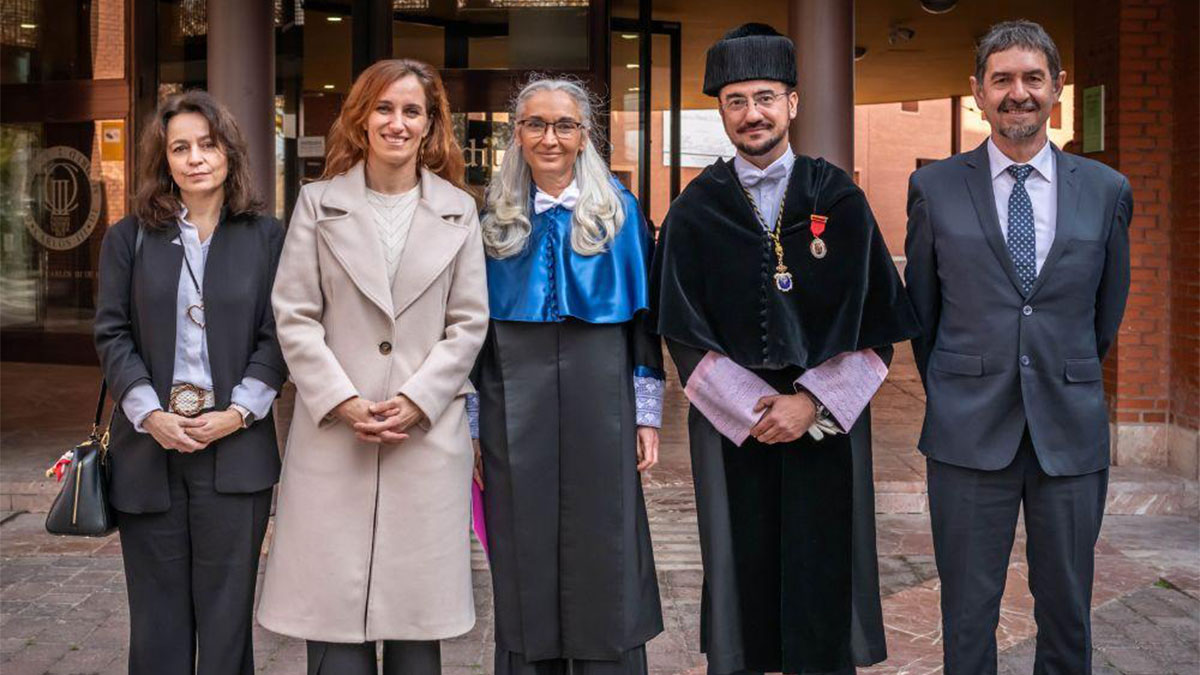 Nogales (center) received an Honoris Causa Doctorate degree from The Carlos III University of Madrid (UC3M)